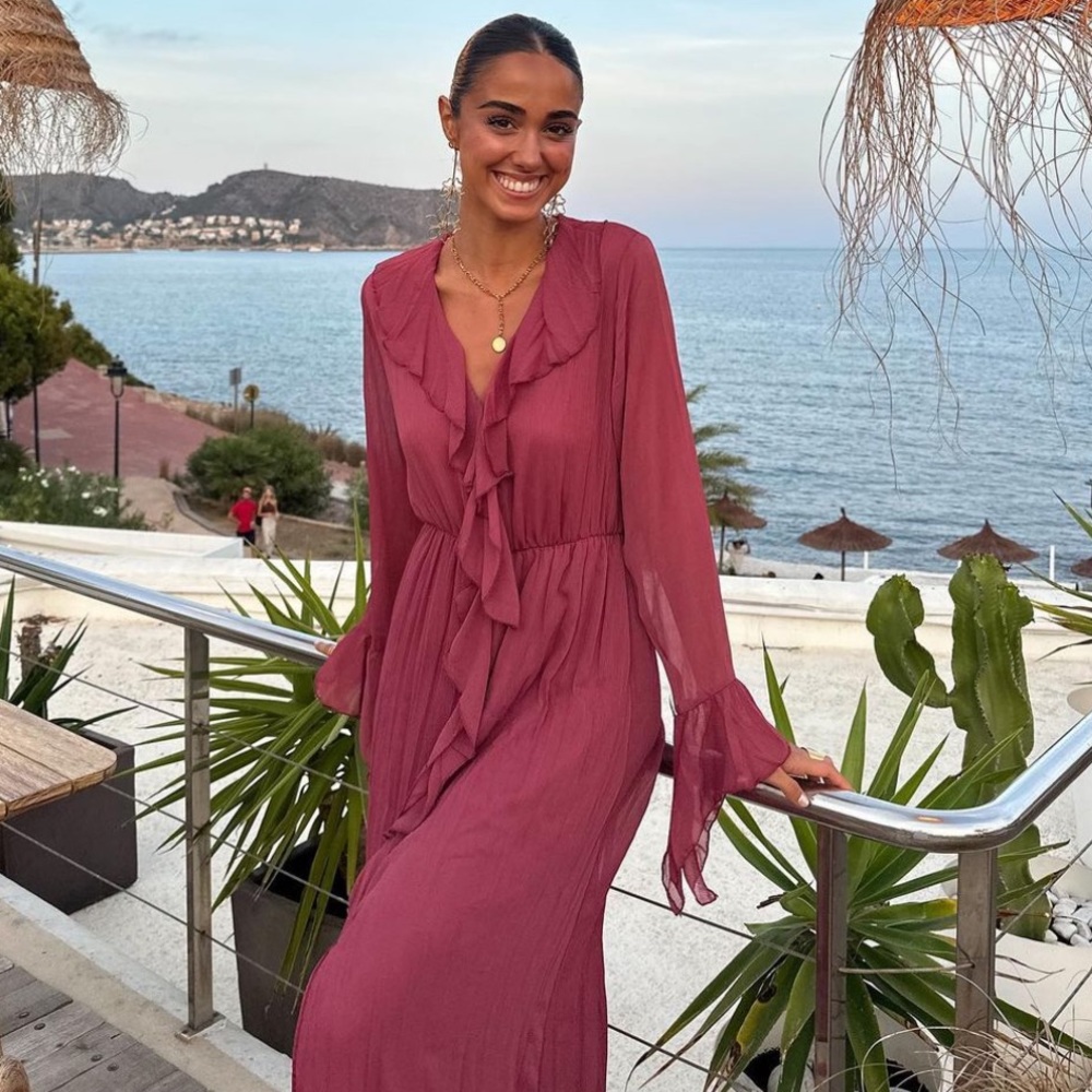 Zara Ruffled Midi Dress - Picture 4 of 8
